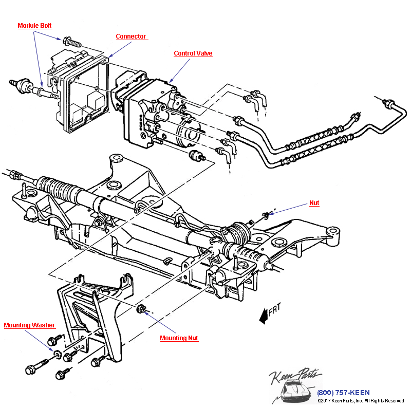 Brake Control Mod Valve &amp; Mounting Diagram for a 2002 Corvette