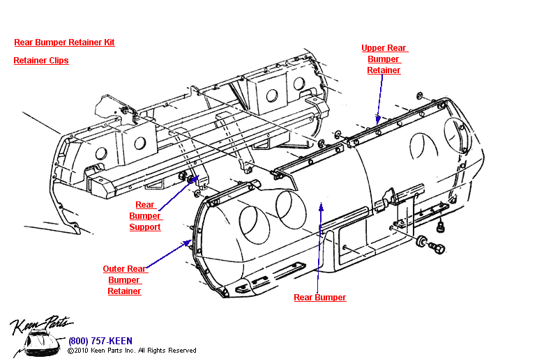 Rear Bumper Diagram for a 2000 Corvette