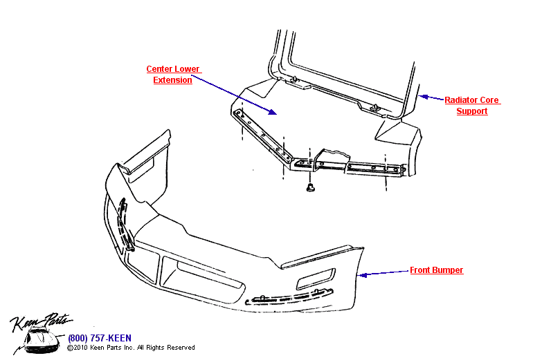 Front Bumper Diagram for a 1986 Corvette
