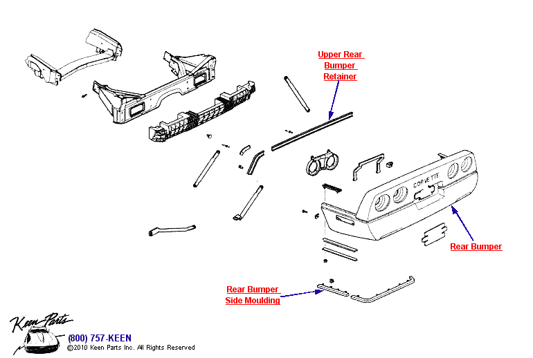 Rear Bumper Diagram for a 1987 Corvette