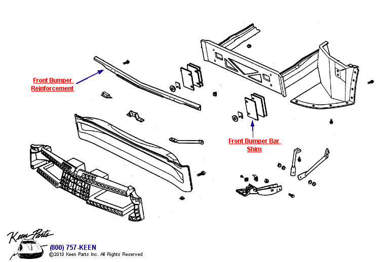 Front Bumper Assembly Diagram for a 1993 Corvette