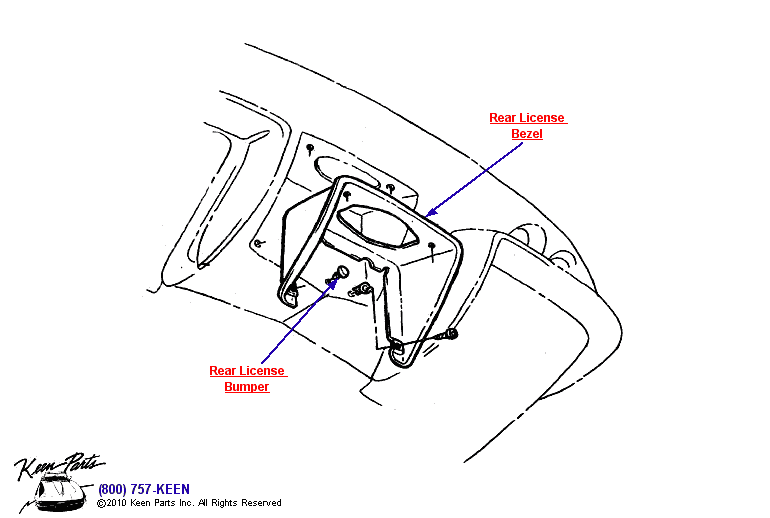 License Bezel Diagram for a 1973 Corvette