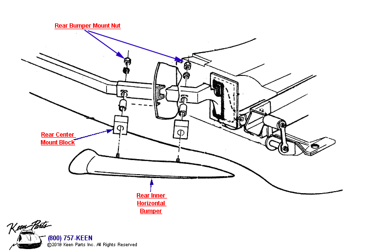 Rear Inner Bumper Diagram for a 1989 Corvette