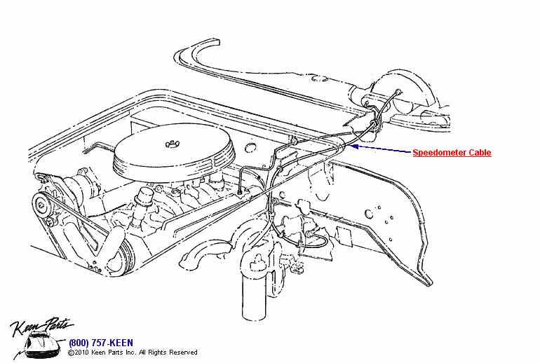 Speedometer Cable Diagram for a 1961 Corvette
