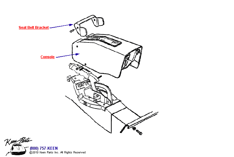 Parking Brake Console Diagram for a 1978 Corvette