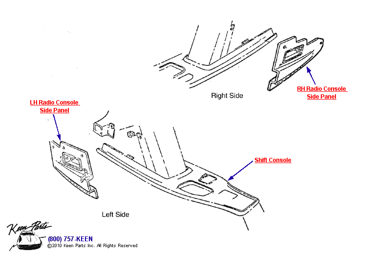 Instrument Trim Panel Diagram for a 1957 Corvette