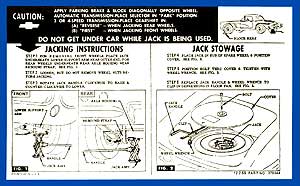 1961-1962 Corvette Jacking Instructions Regular Tire Decal  (Code 378044)
