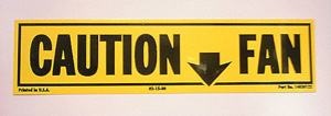Corvette Fan Caution Decal  (Code 14030122)