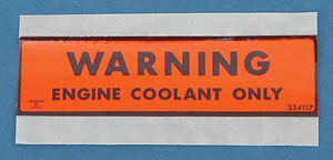 1974-1977 Corvette Engine Cooling System Decal (Code 334117)