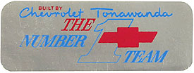 1967-1970 Corvette Decal Tonawanda #1 Team (Big Block)