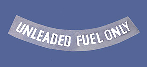 1975-1977 Corvette Fuel Warning Decal (White) Unleaded Only