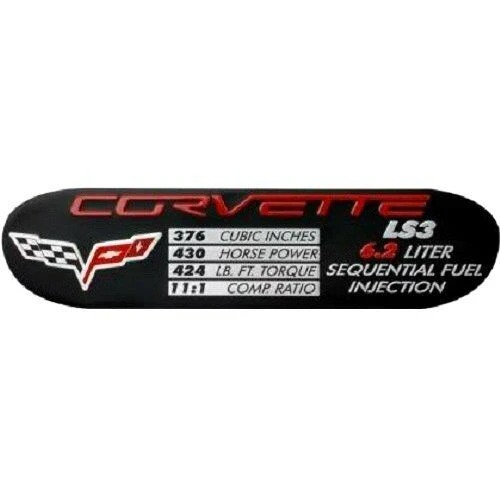 2008-2013 Corvette CONSOLE SPEC PLATE LS3