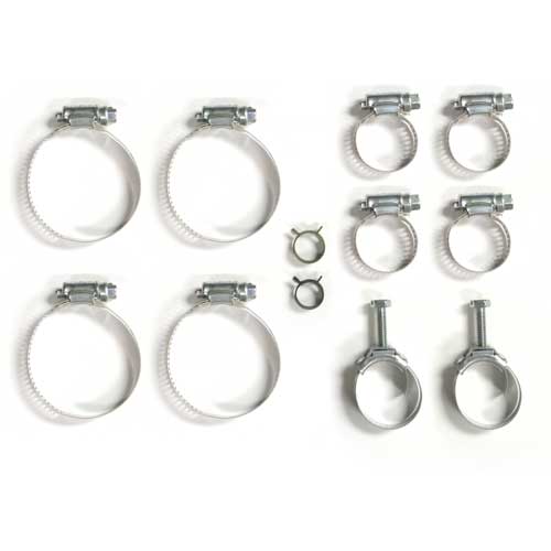 1975-1982 Corvette Cooling System Hose Clamp Kit (12 Pcs) with AC