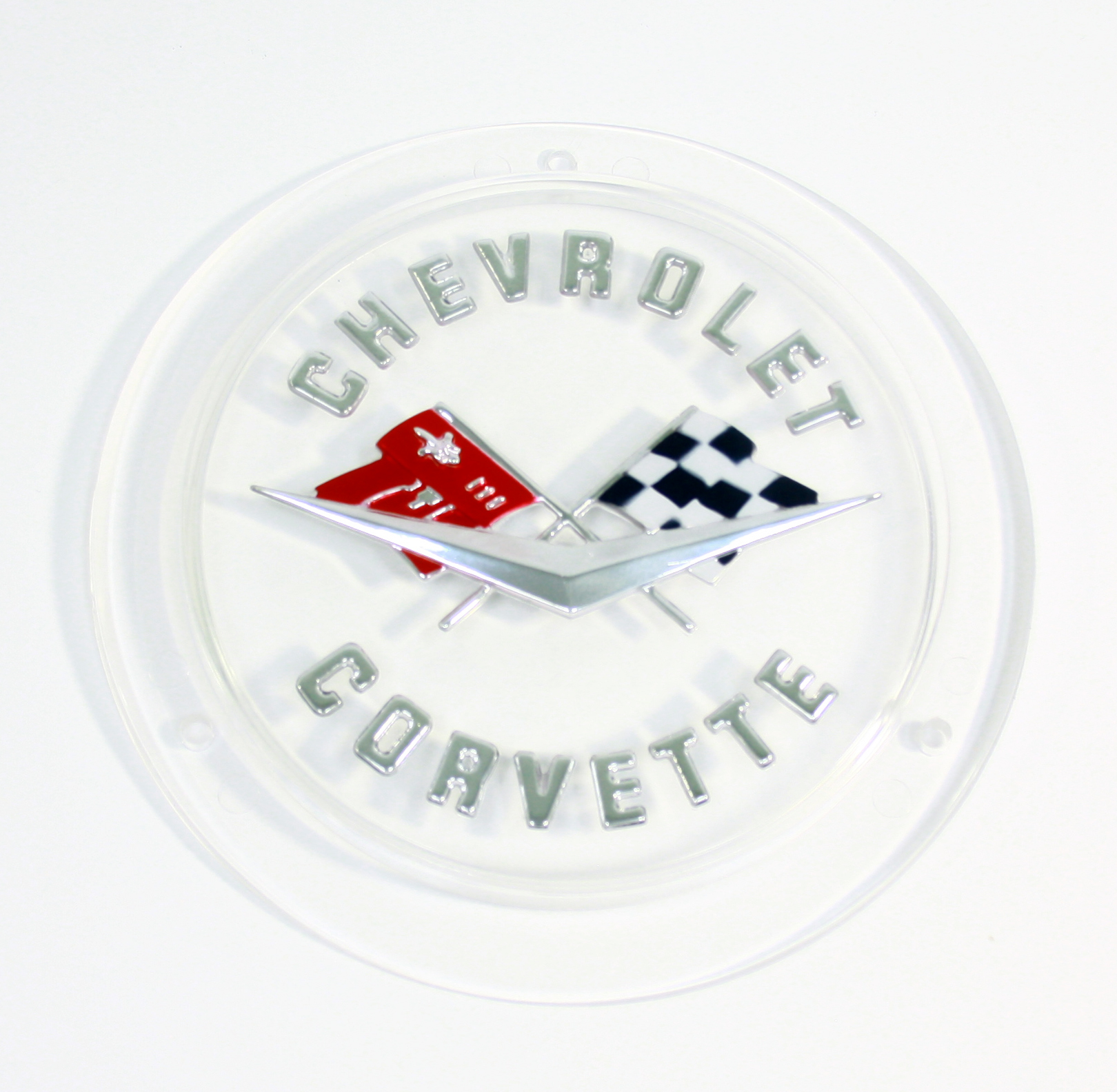1958-1962 Corvette Front or Rear Emblem (Silver & Red)
