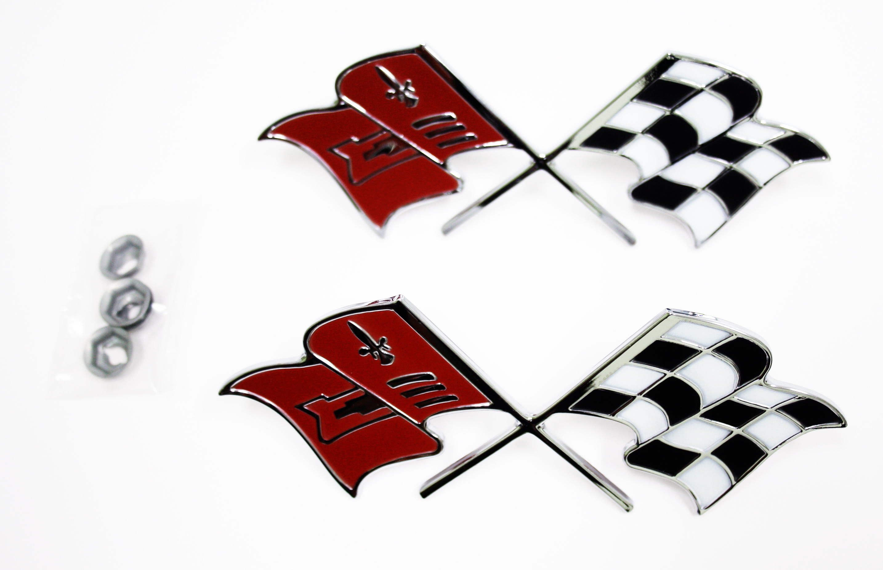 1957-1960 Corvette Side Flag Emblem - Pair