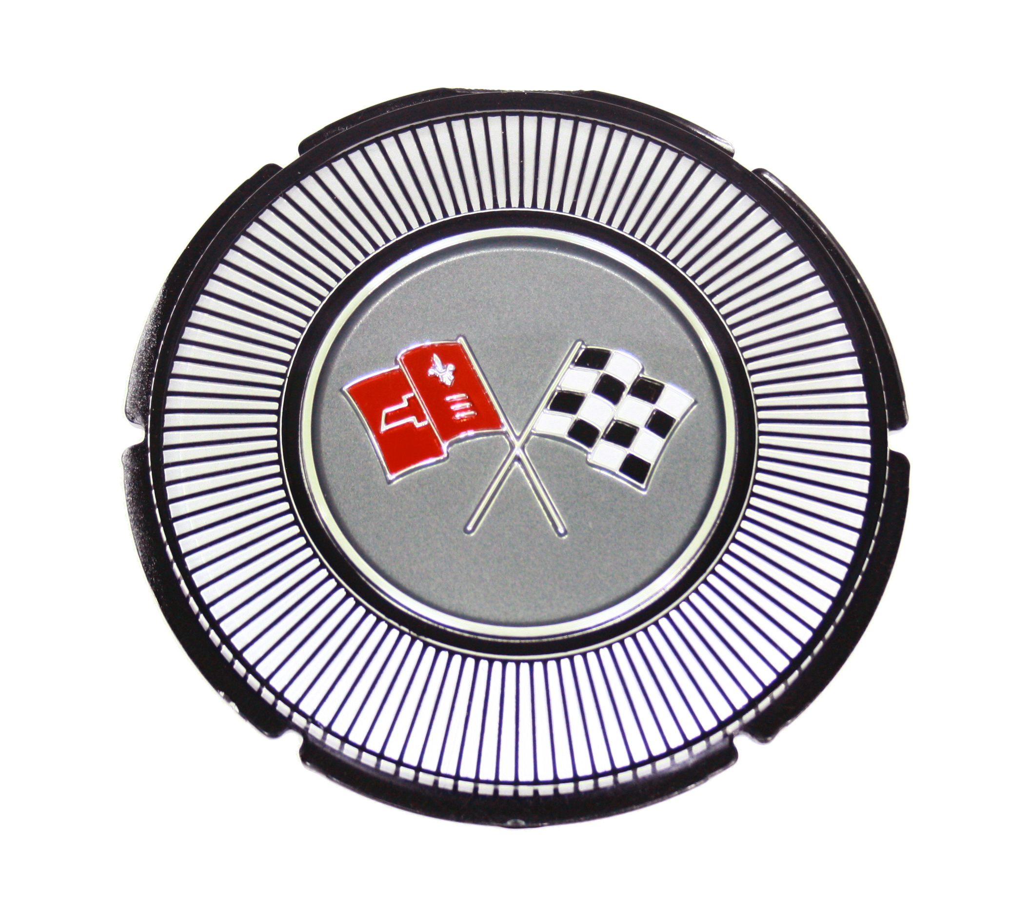 Corvette Gas Door Emblem - Crossed Flags