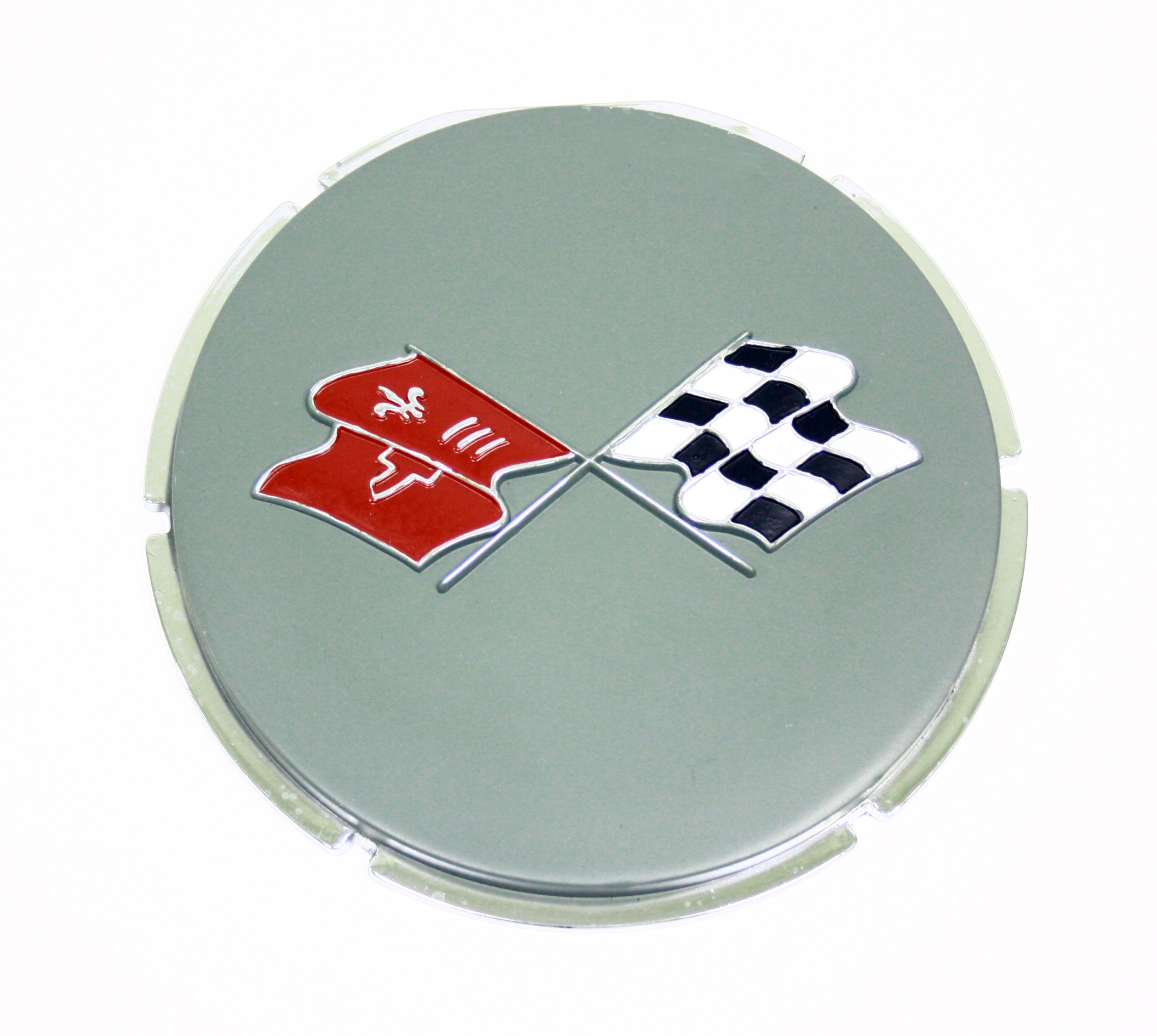 Corvette Gas Door Emblem - Crossed Flags