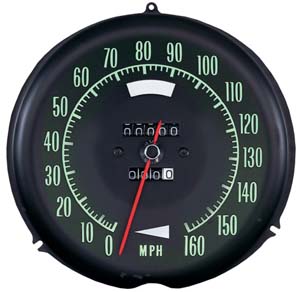 1968 Corvette New Speedometer (Green Letters)