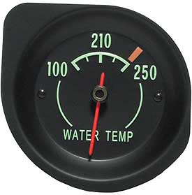 Corvette Temperature Gauge with Green Letters