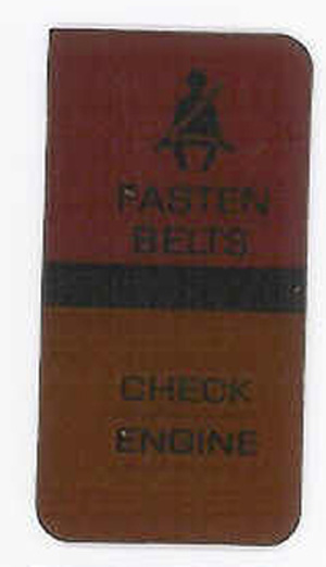 1980-1982 Corvette Fasten Belts / Check Engine Warning Lens