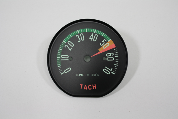 1960-1961 Corvette Tachometer Face (Low Redline) -  (5500 RPM) (Green Numbers)