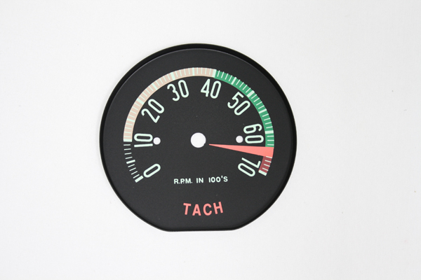 1961-1962 Corvette Tachometer Face (High Redline) - (6500 RPM)