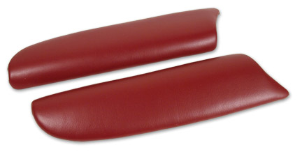 Leather Armrest Pads - (Red) (Pair)