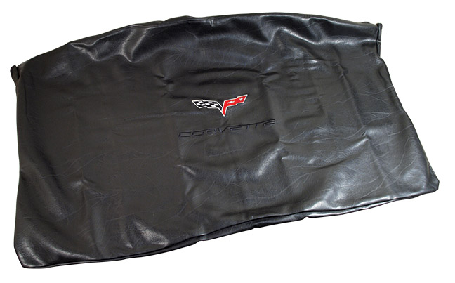 2005-2013 Corvette Leather Roof Black Bag W Embroidered Black C6 Logo