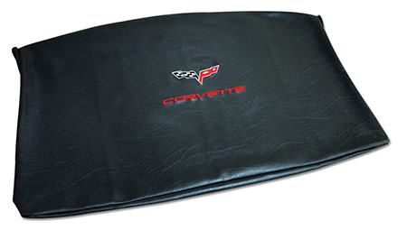 2005-2013 Corvette Leather Roof Black Bag W Embroidered Red C6 Logo