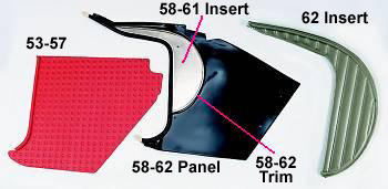 1958-1962 Corvette Kick Panel Trim Moon Shape - Pair (Stainless Steel)