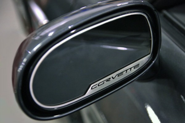 2005-2013 Corvette Outside Mirror Stainless Steel TruVette Name
