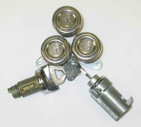1956-1958 Corvette Standard Lock Set Ignition DoorsTrunk Glovebox Keyed Alike