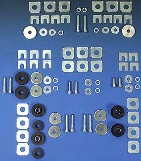 1964 Corvette Convertible Body Mounting Kit with Bolts and Shims