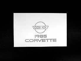 1985 Corvette 1985 Owner's Manual