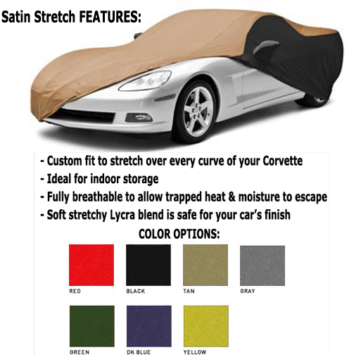 2005-2009 Corvette  SATIN STRETCH CAR COVER (DARK BLUE)