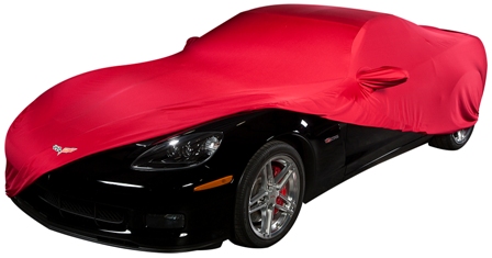 Gray Show Flex Indoor Cover with Logo on Front and "Corvette" Word on the Rear