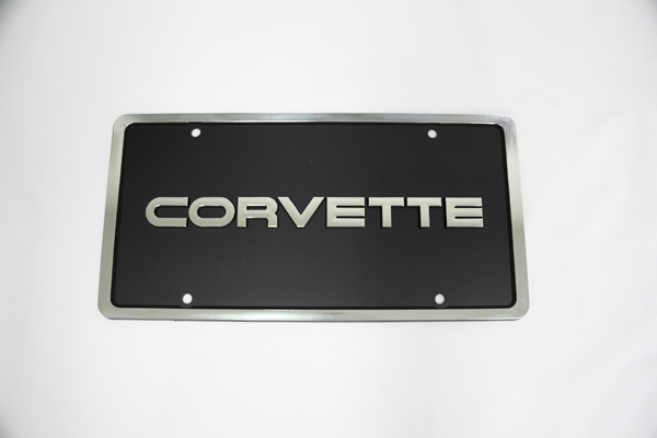 1984-1996 Corvette License Plate with Chrome Letters & Borders ABS Plastic 84-96