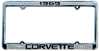 1974 Corvette License Frame 74 Chrome Aluminum with Black Letters 74