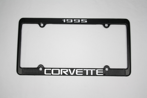 1995 Corvette License Frame 95 Black Aluminum with Silver Letters 95