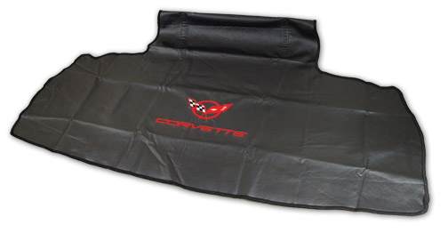 1997-2004 Corvette REAR BUMPER ( TRUNK )  VINYL BIB WITH EMBROIDERED C5  LOGO. CONSTRUCTED OF PADDED HEAVYWEIGHT VINYL