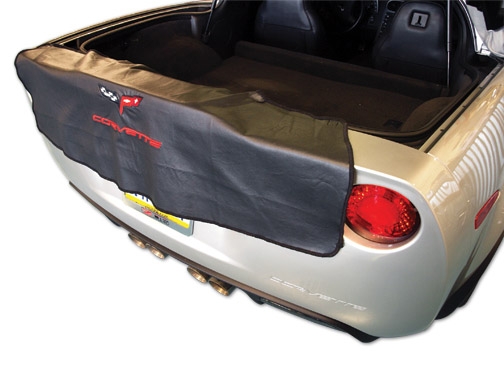 2005-2013 Corvette REAR BUMPER ( TRUNK )  VINYL BIB WITH EMBROIDERED C5  LOGO. CONSTRUCTED OF PADDED HEAVYWEIGHT VINYL