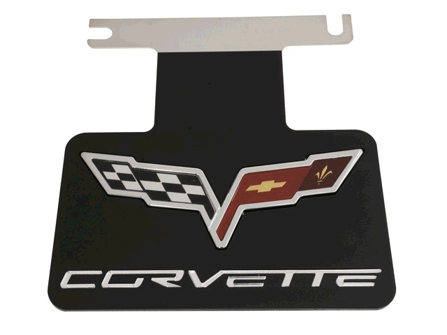 2005-2013 Corvette ENHANCE THE AREA BETWEEN YOUR MUFFLERS WITH A NEW BLACK STAINLESS STEEL PLATE WITH ACRYLIC C6 LOGO 