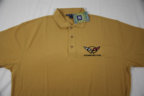 1997-2004 Corvette POLO SHIRT  YELLOW with EMBROIDERED EMBLEM