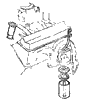 1963-1974 Oil Filler, Filter, Dipstick Diagram