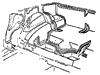 1964 Corvette Rear Quarter & Rear Compartment Diagram