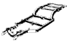 1963-1967 Crossmembers & Frame Brackets Diagram
