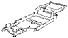1970 Corvette Crossmembers & Body Brackets Diagram