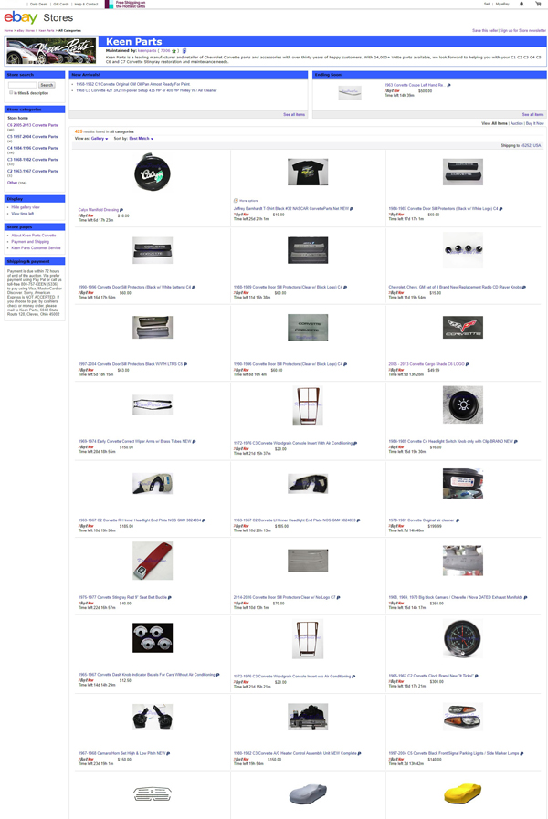 Keen Parts ebay page