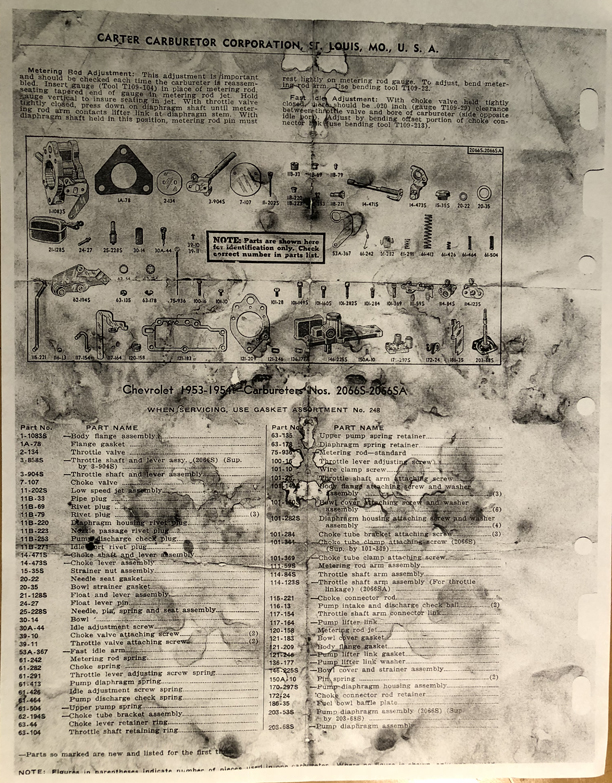 Carter Carburetor service bulletin