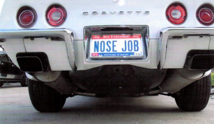 nose job license plate